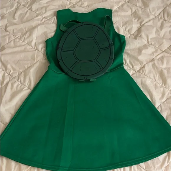 Nickelodeon TMNT Raphael Costume Dress with Red, blue, purple, and orange masks - Picture 3 of 4